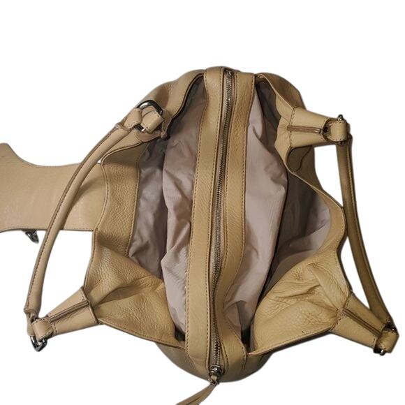 Cole Haan Beige Tan Pebble Leather Purse Bag Handbag - Picture 8 of 17